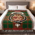 Drummond clan tartan woven blanket — 100% cotton with Gang Warily eagle crest design