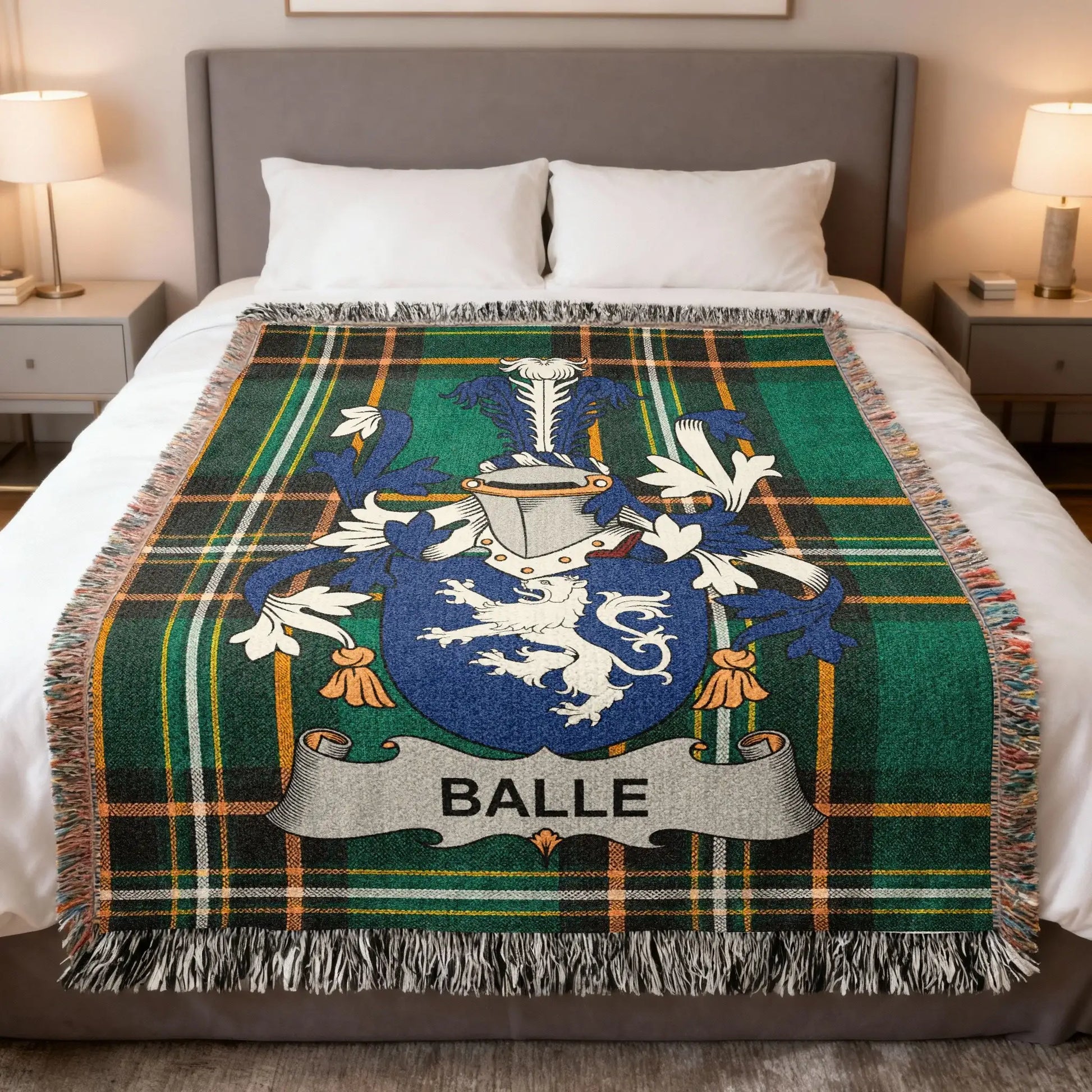 Balle Heraldic Plaid Fringe Pattern product type