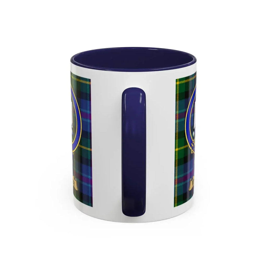 Tartan Plaid Pattern Mug with Navy Blue Interior Cup