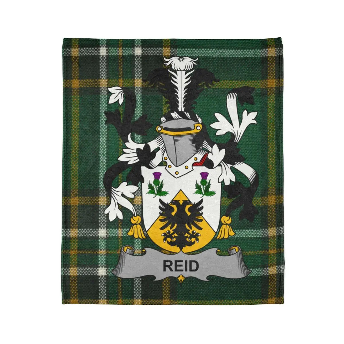 Reid Family Crest Green Plaid Blanket product