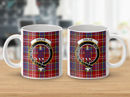 Ogilvie Clan Crest Scottish Tartan Design Mug - Living Stone Gifts