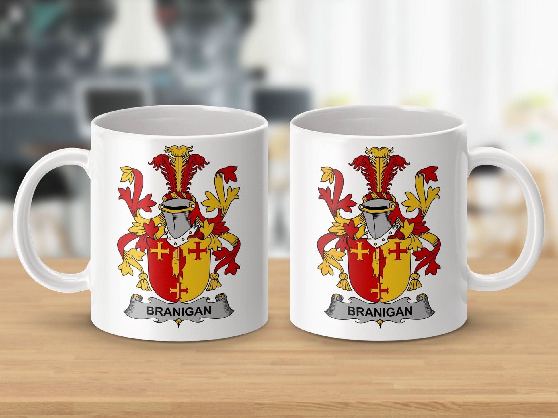Branigan Surname Irish Family Crest Heritage Pride Mug - Celtic Ancestry Gifts
