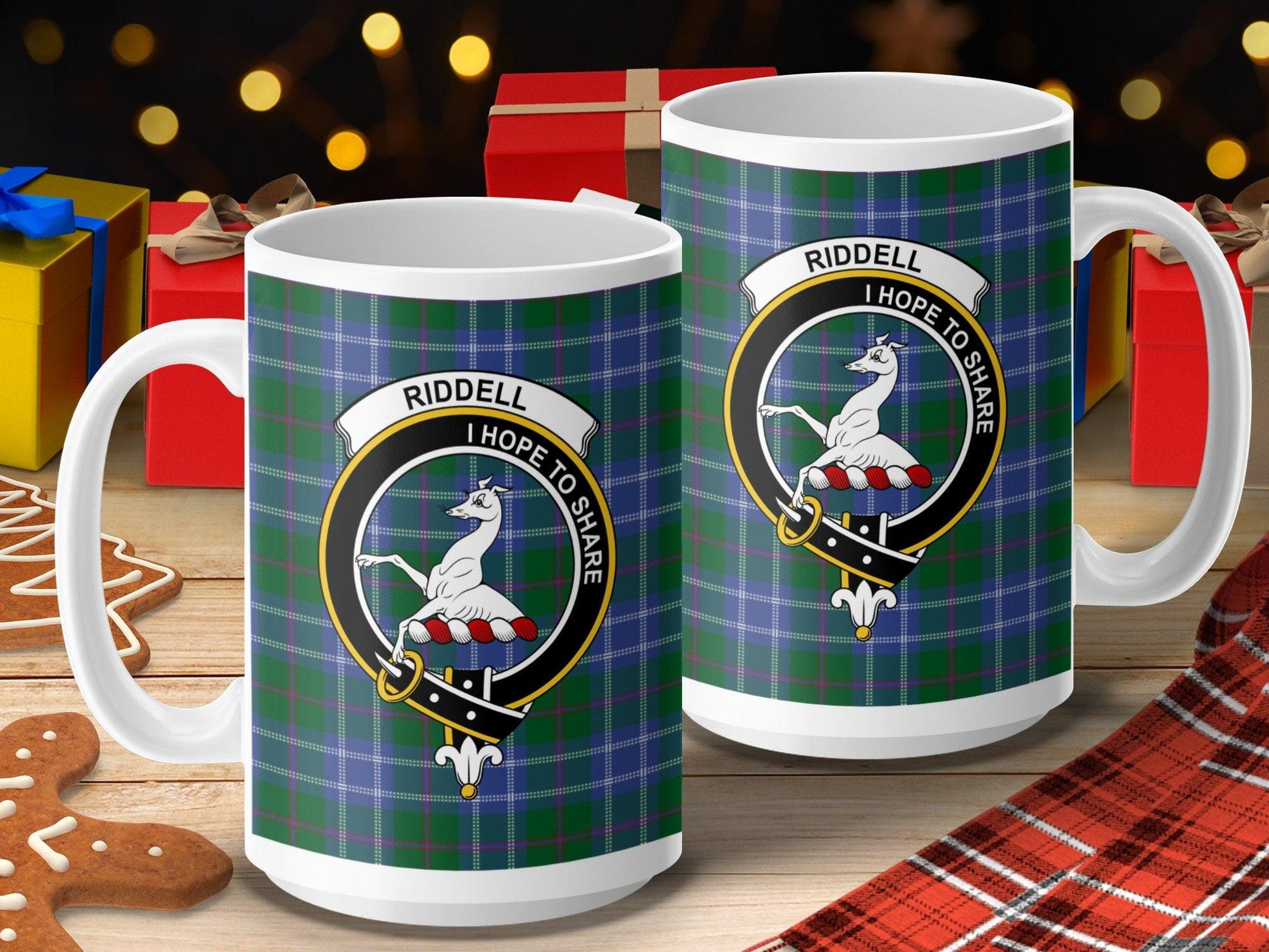 Riddell Clan Crest Tartan I Hope To Share Mug - Living Stone Gifts