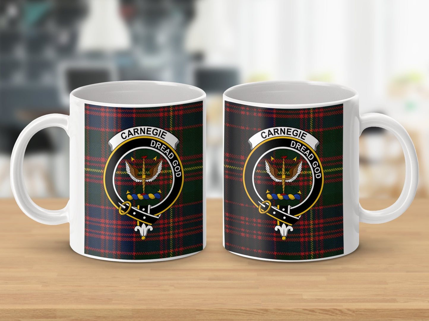 Carnegie Clan Scottish Tartan Crest Mug - Living Stone Gifts