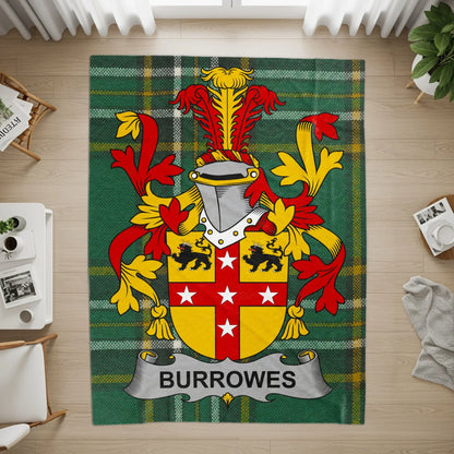 Custom Burrowes Family Crest Tartan Rug product type