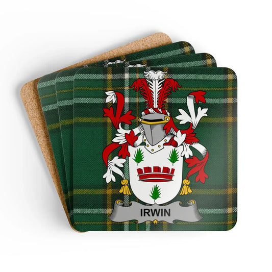 Irwin Coat of Arms Tartan Plaid Pattern Coasters product
