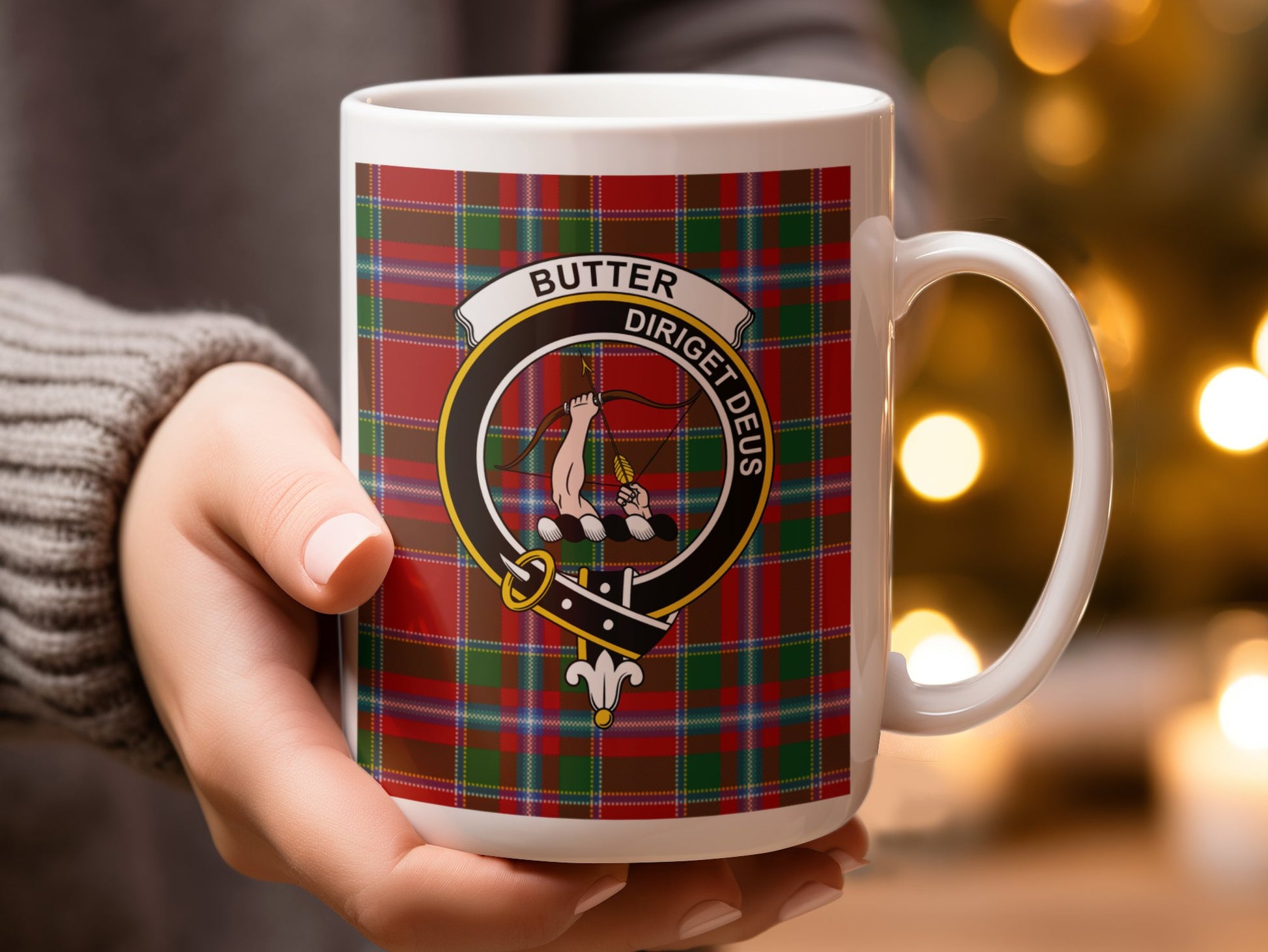 Scottish Clan Crest and Tartan Design Pattern Mug - Living Stone Gifts