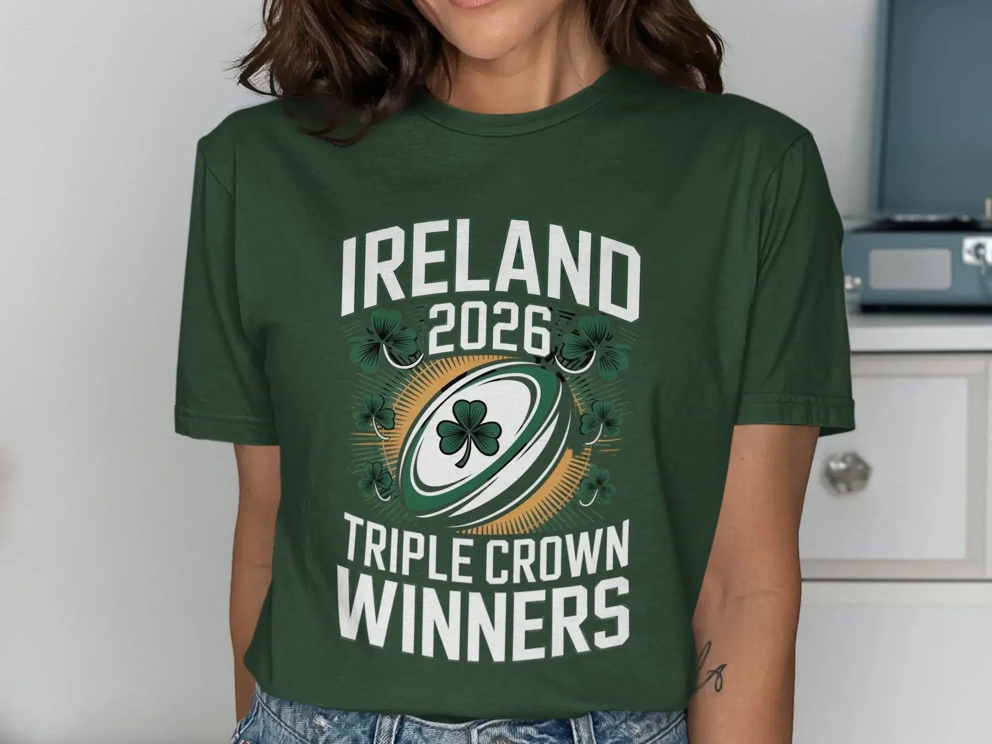 Ireland 2026 Triple Crown Winners Rugby Shamrock T-Shirt