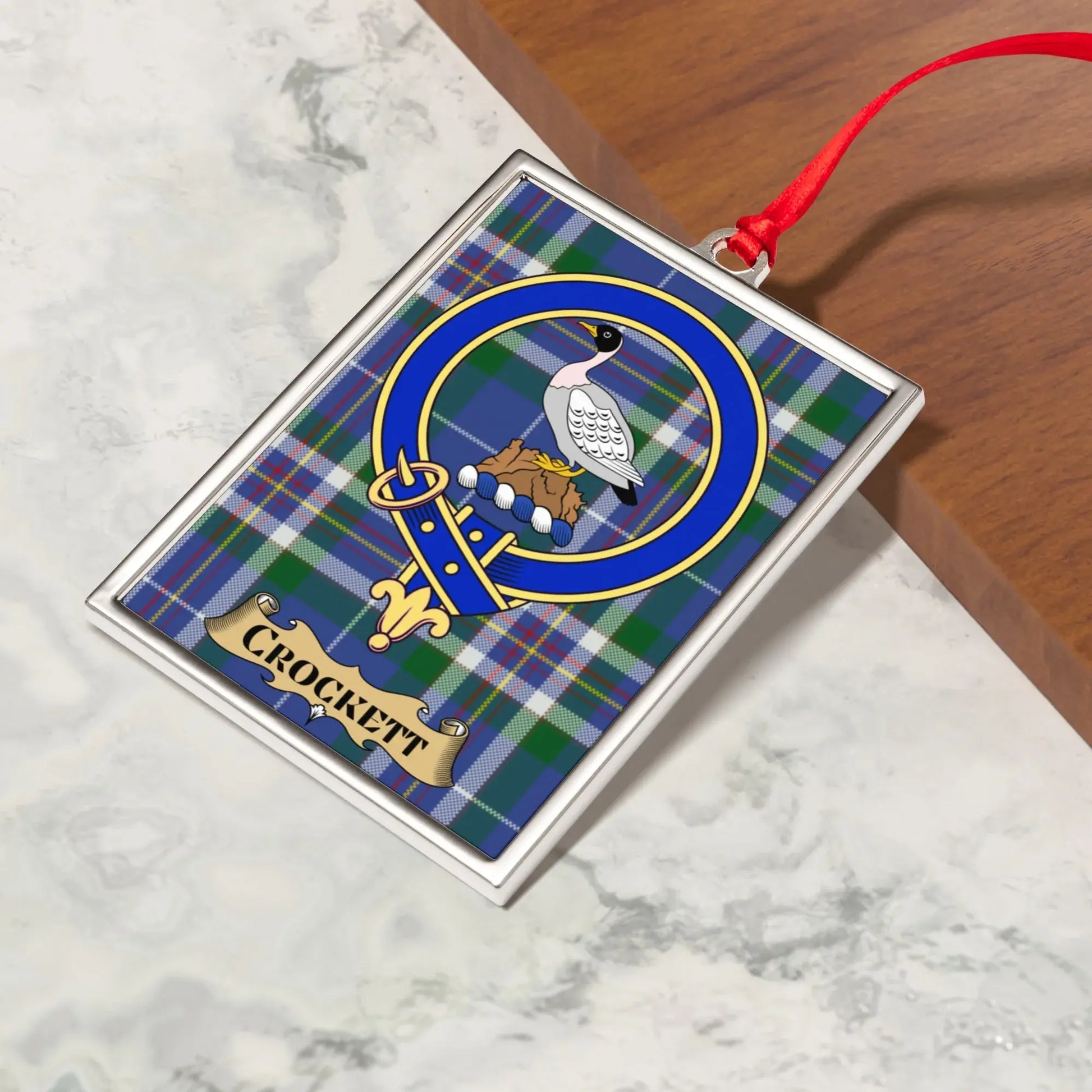 Crockett Clan Crest Tartan Design Hanging Ornament product