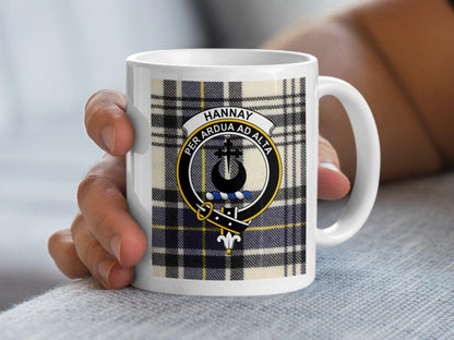 Traditional Hannay Clan Crest Tartan Plaid Coffee Mug - Living Stone Gifts