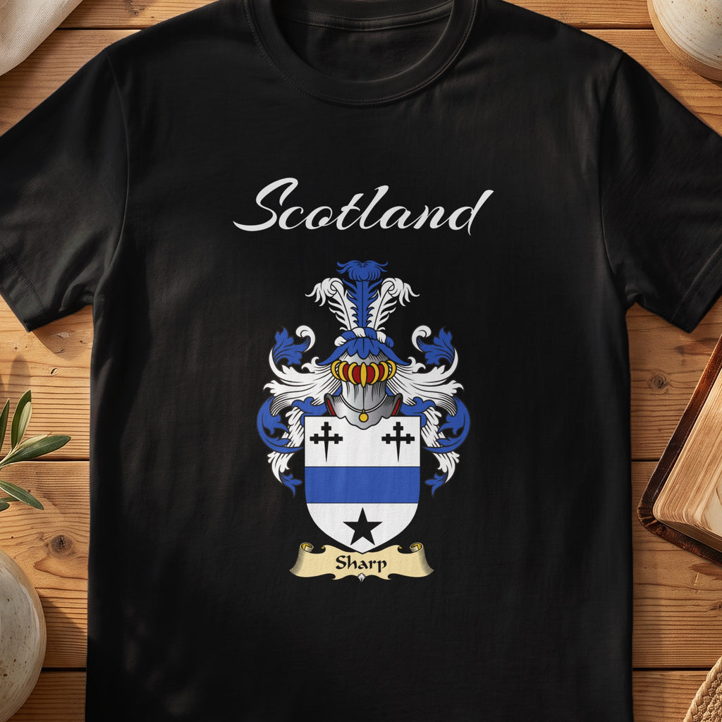 Sharp Scottish family shield T-shirt in Black