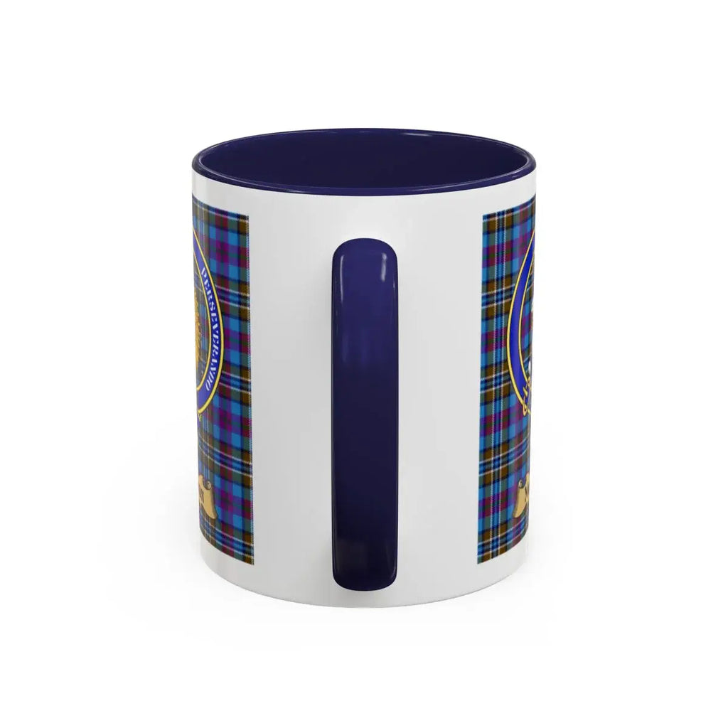Morton clan crest mug shown in 11 oz and 15 oz sizes