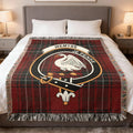 Clan Wemyss je pense coat of arms tartan woven blanket — 100% cotton