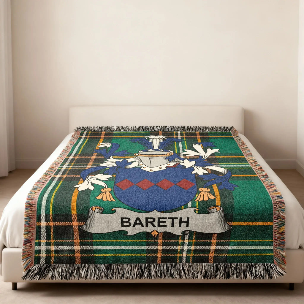 Bareth Family Crest Green Plaid Throw Blanket product type