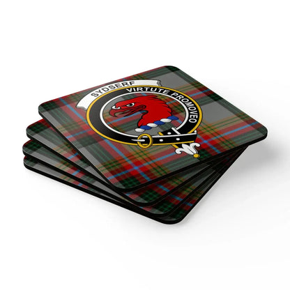 Tartan Design Virtute Provoleo Emblem Coasters product