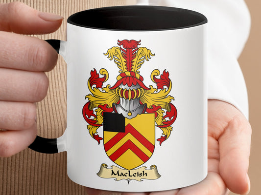 MacLeish Family Crest Coat of Arms Shield Accent Mug - Living Stone Gifts