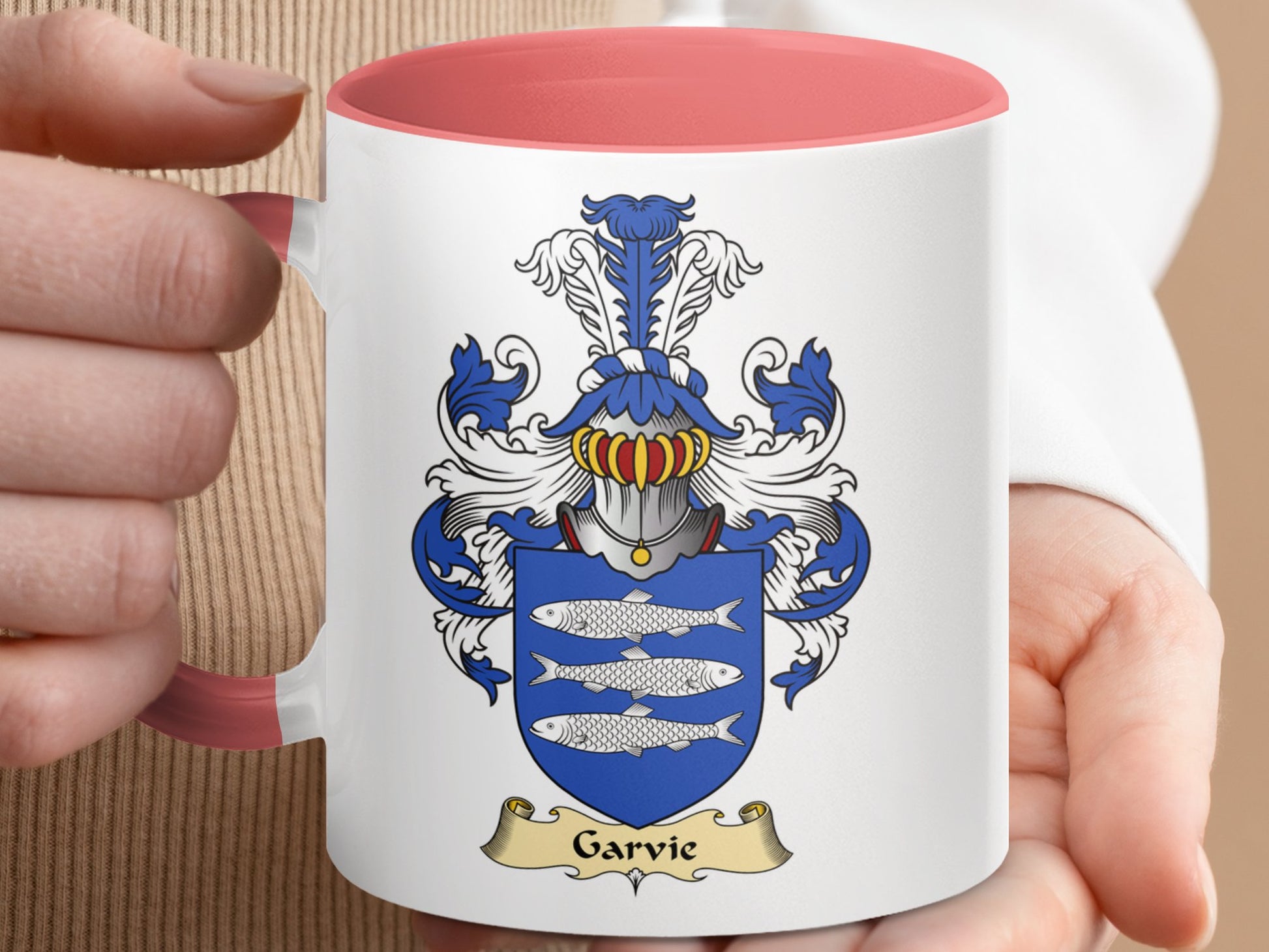 Garric Scottish Clan Coat of Arms Accent Coffee Mug - Living Stone Gifts