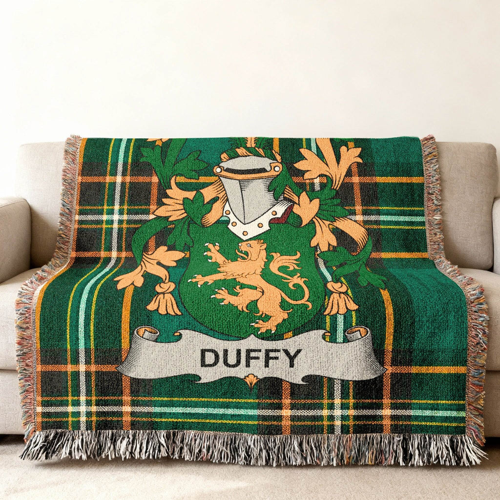 Duffy Family Crest Green Tartan Lion Blanket Product Type