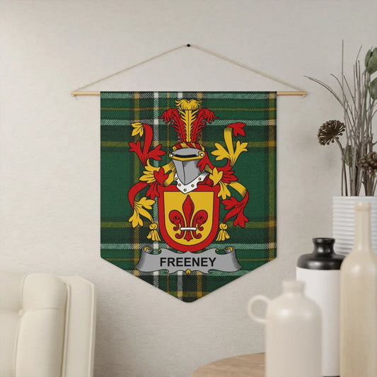Freeney Family Crest on Plaid Wall Hanging product