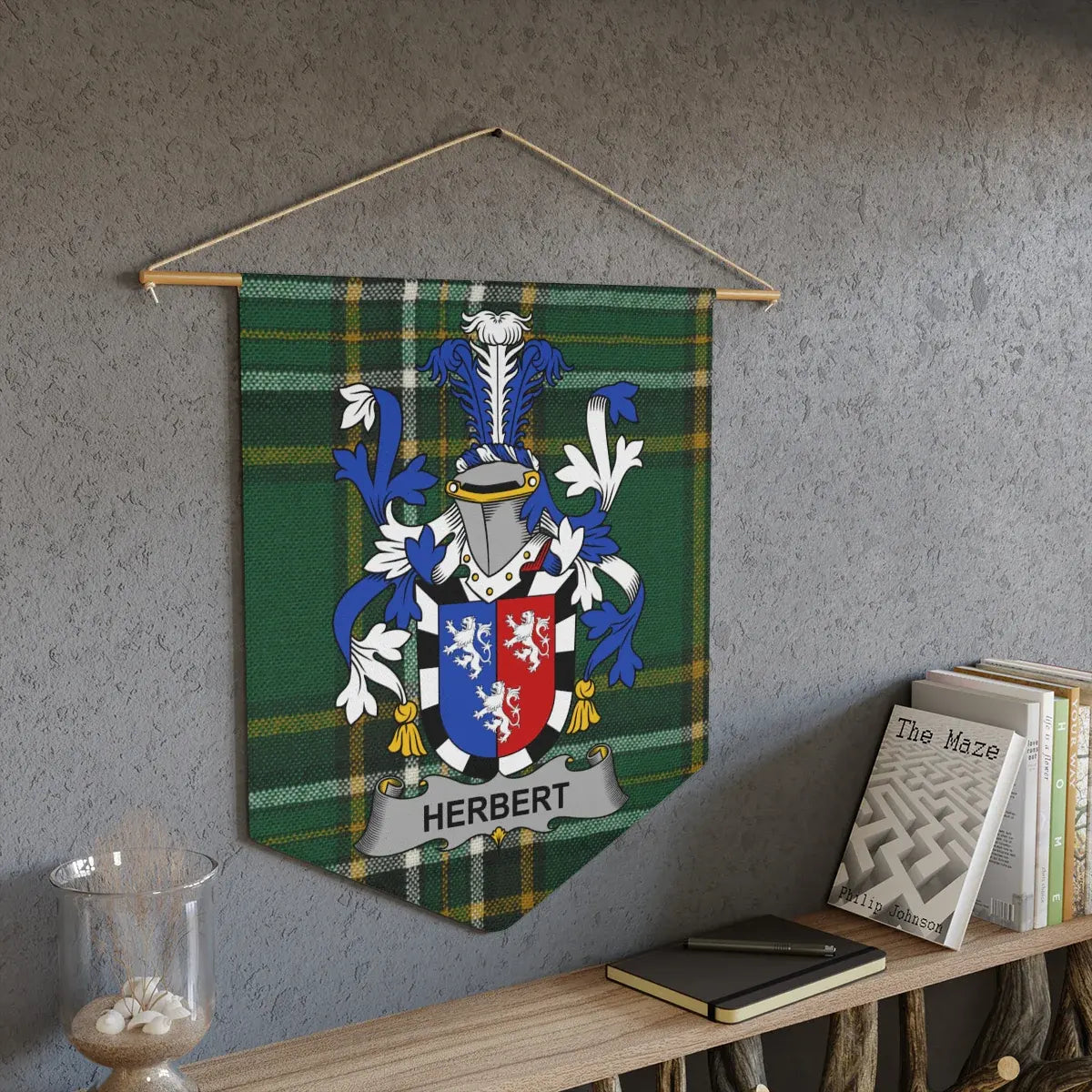 Herbert Family Crest Tartan Wall Hanging product
