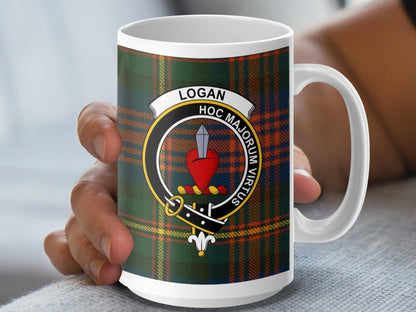 Scottish Clan Logan Tartan Crest Design Coffee Mug - Living Stone Gifts