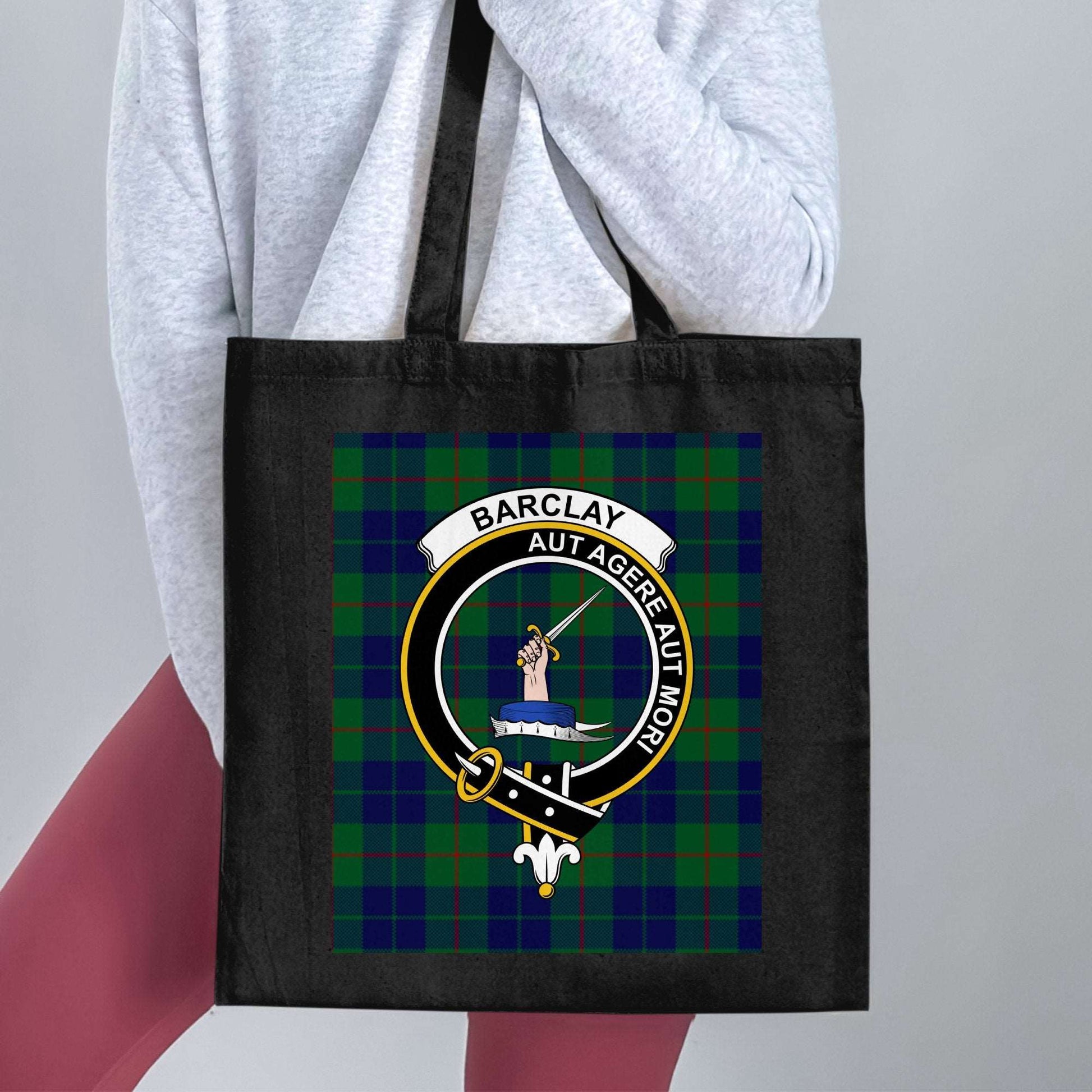 Barclay Clan Crest Tartan Background Tote Bag - Living Stone Gifts