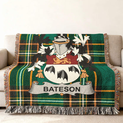 Bateson Family Crest Plaid Green Home Throw Blanket product type