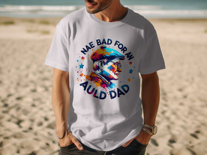 Nae Bad For An Auld Dad Creative Splatter Design T-Shirt - Living Stone Gifts