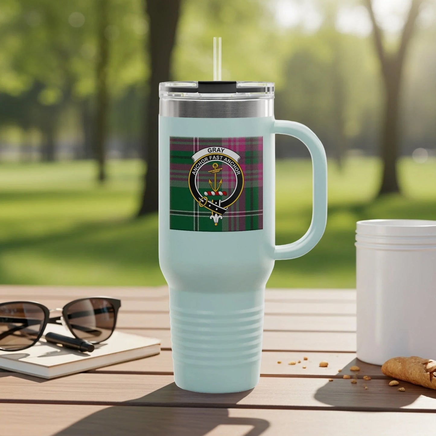 Personalized Family Crest Tartan Design Tumbler product