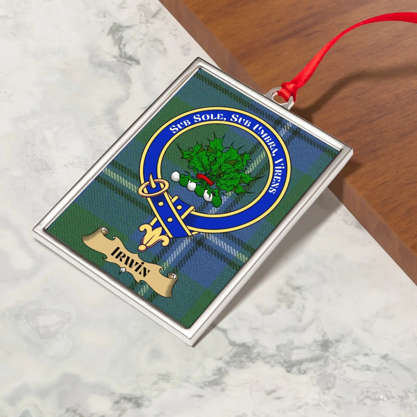 Personalized Irwin Family Crest Hanging Ornament product type