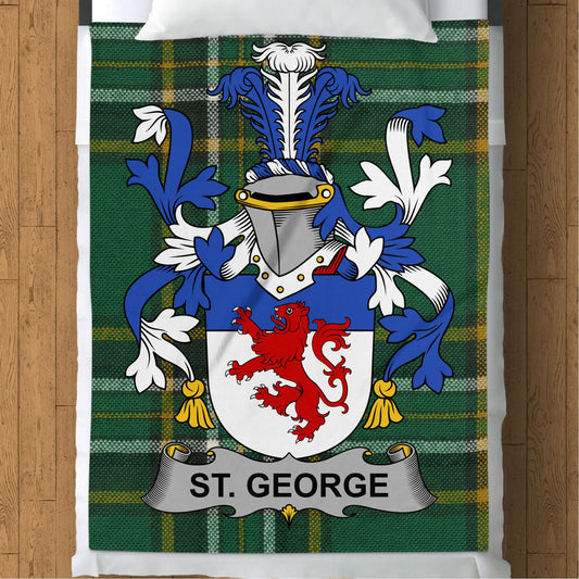 St George Surname Irish Tartan Throw Blanket - Living Stone Gifts