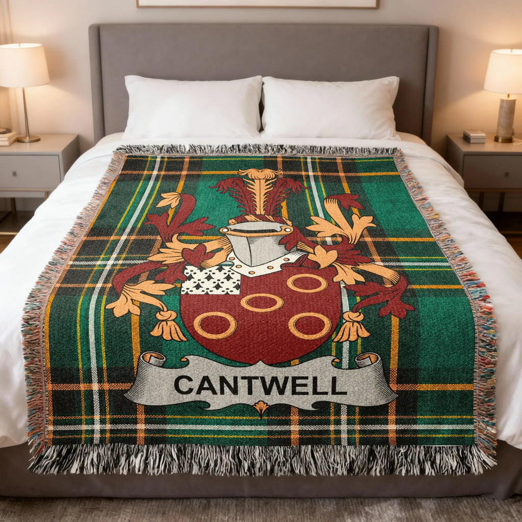 Cantwell Family Crest Green Tartan Throw product type