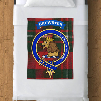 Blankets (Arctic Fleece Blanket (30" x 40")) - / 30" x 40" Brewster Family Crest Scottish Tartan Throw Blanket