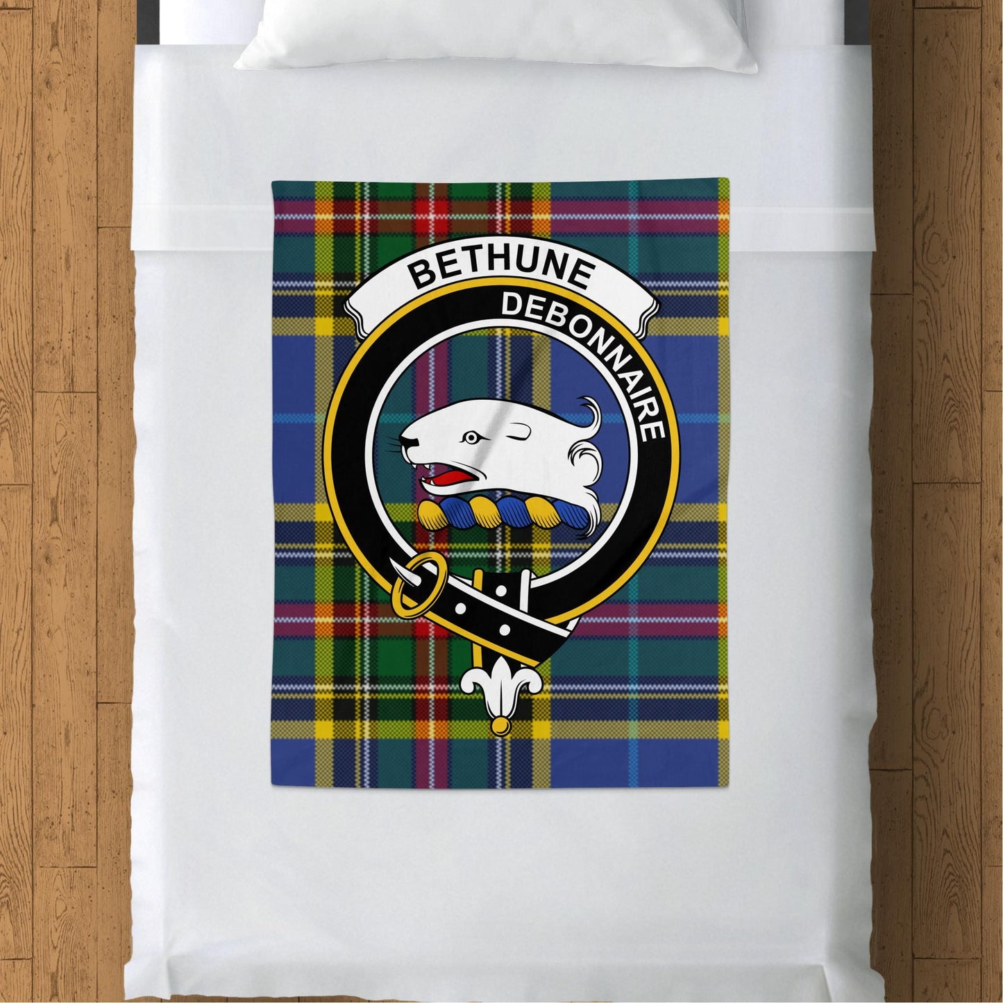 Blankets (Arctic Fleece Blanket (30" x 40")) - / 30" x 40" Scottish Clan Bethune Crest Tartan Throw Blanket