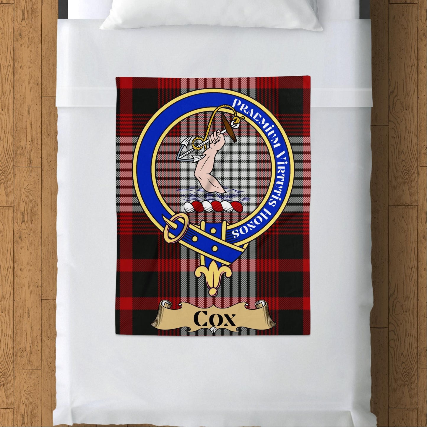 Blankets (Arctic Fleece Blanket (30" x 40")) - / 30" x 40" Scottish Clan Cox Crest Tartan Throw Blanket