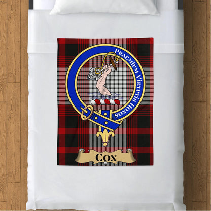 Blankets (Arctic Fleece Blanket (30" x 40")) - / 30" x 40" Scottish Clan Cox Crest Tartan Throw Blanket