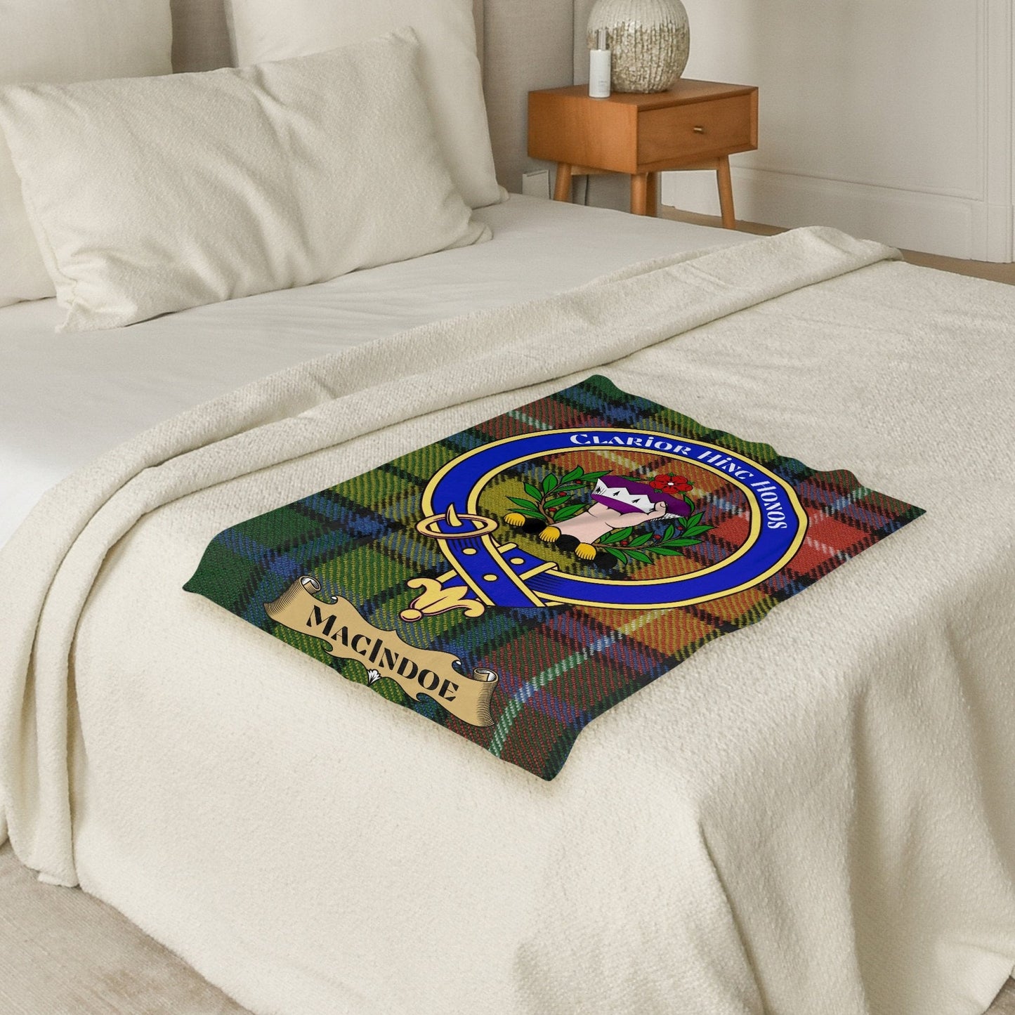 Blankets (Arctic Fleece Blanket (30" x 40")) - / 30" x 40" Scottish Clan Macindoe Crest Tartan Throw Blanket