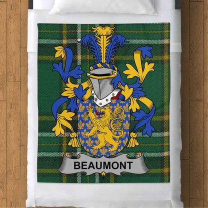 Blankets (Arctic Fleece Blanket (50" x 60")) - / 50" x 60" Beaumont Surname Irish Tartan Throw Blanket