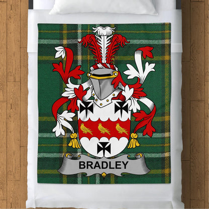 Blankets (Arctic Fleece Blanket (50" x 60")) - / 50" x 60" Bradley Surname Irish Tartan Throw Blanket