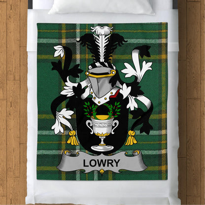 Blankets (Arctic Fleece Blanket (50" x 60")) - / 50" x 60" Lowry Surname Irish Tartan Throw Blanket