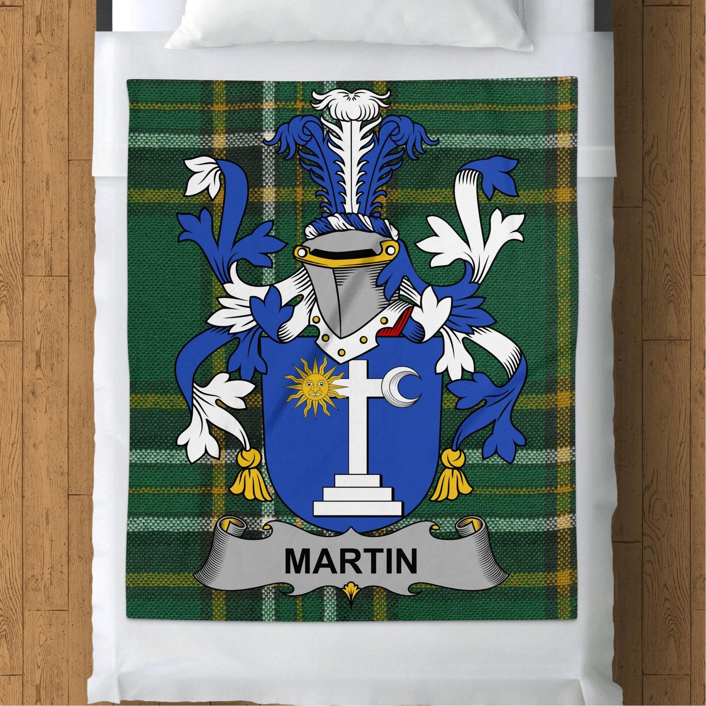 Blankets (Arctic Fleece Blanket (50" x 60")) - / 50" x 60" Martin Surname Irish Tartan Throw Blanket