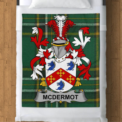 Blankets (Arctic Fleece Blanket (50" x 60")) - / 50" x 60" McDermot Surname Irish Tartan Throw Blanket