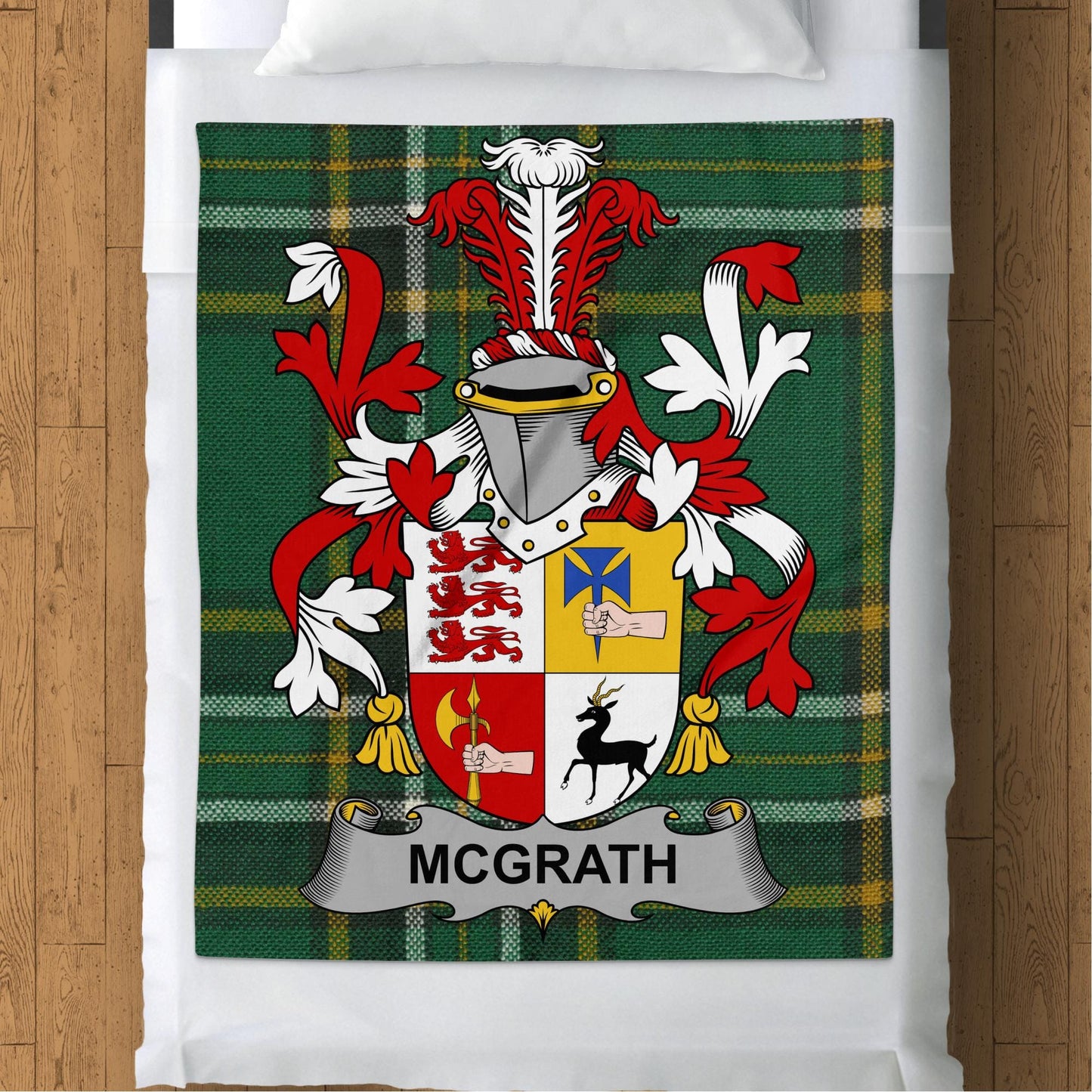 Blankets (Arctic Fleece Blanket (50" x 60")) - / 50" x 60" McGrath Surname Irish Tartan Throw Blanket