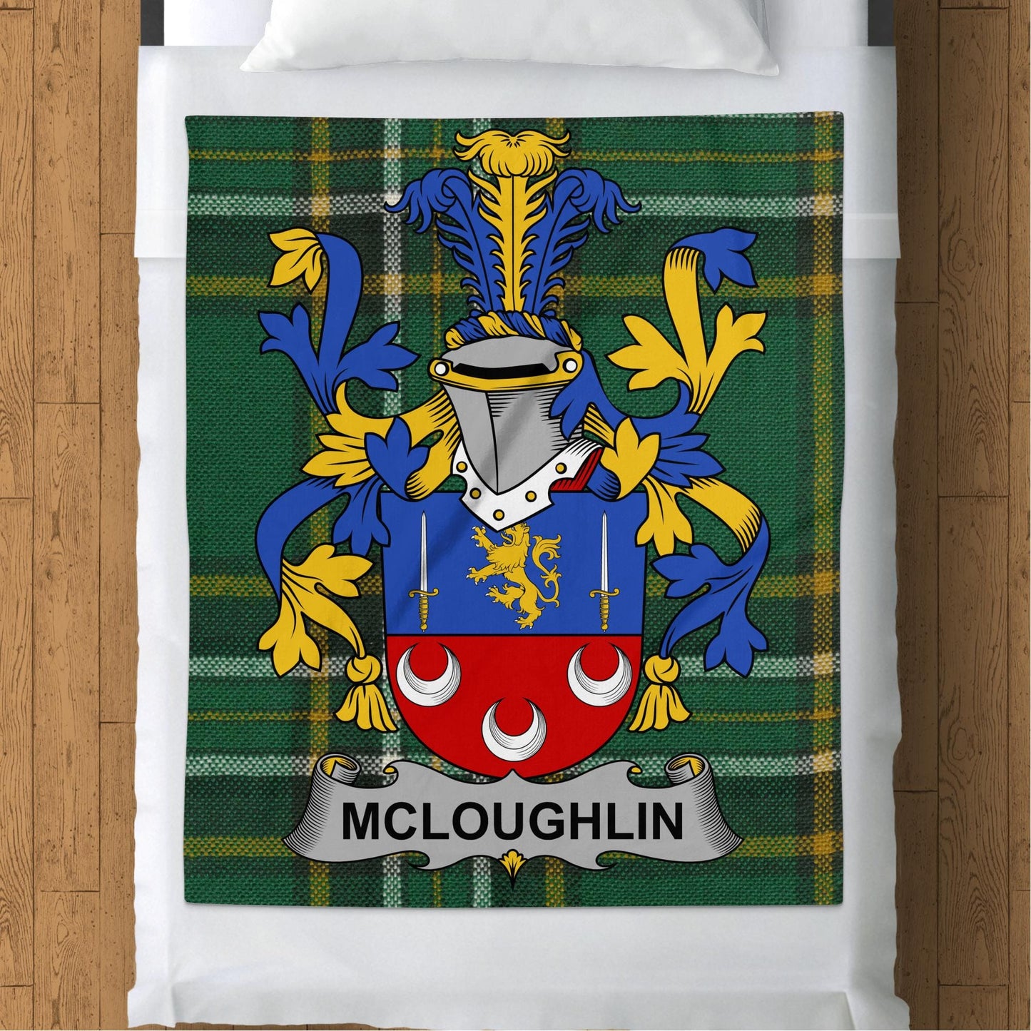 Blankets (Arctic Fleece Blanket (50" x 60")) - / 50" x 60" McLoughlin Surname Irish Tartan Throw Blanket