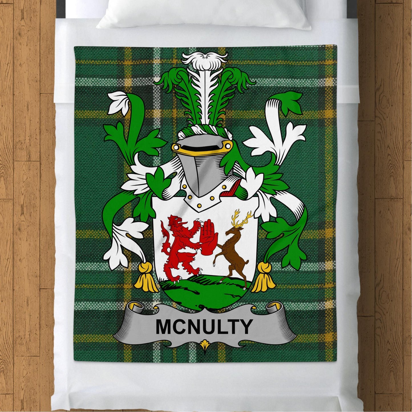 Blankets (Arctic Fleece Blanket (50" x 60")) - / 50" x 60" McNulty Surname Irish Tartan Throw Blanket