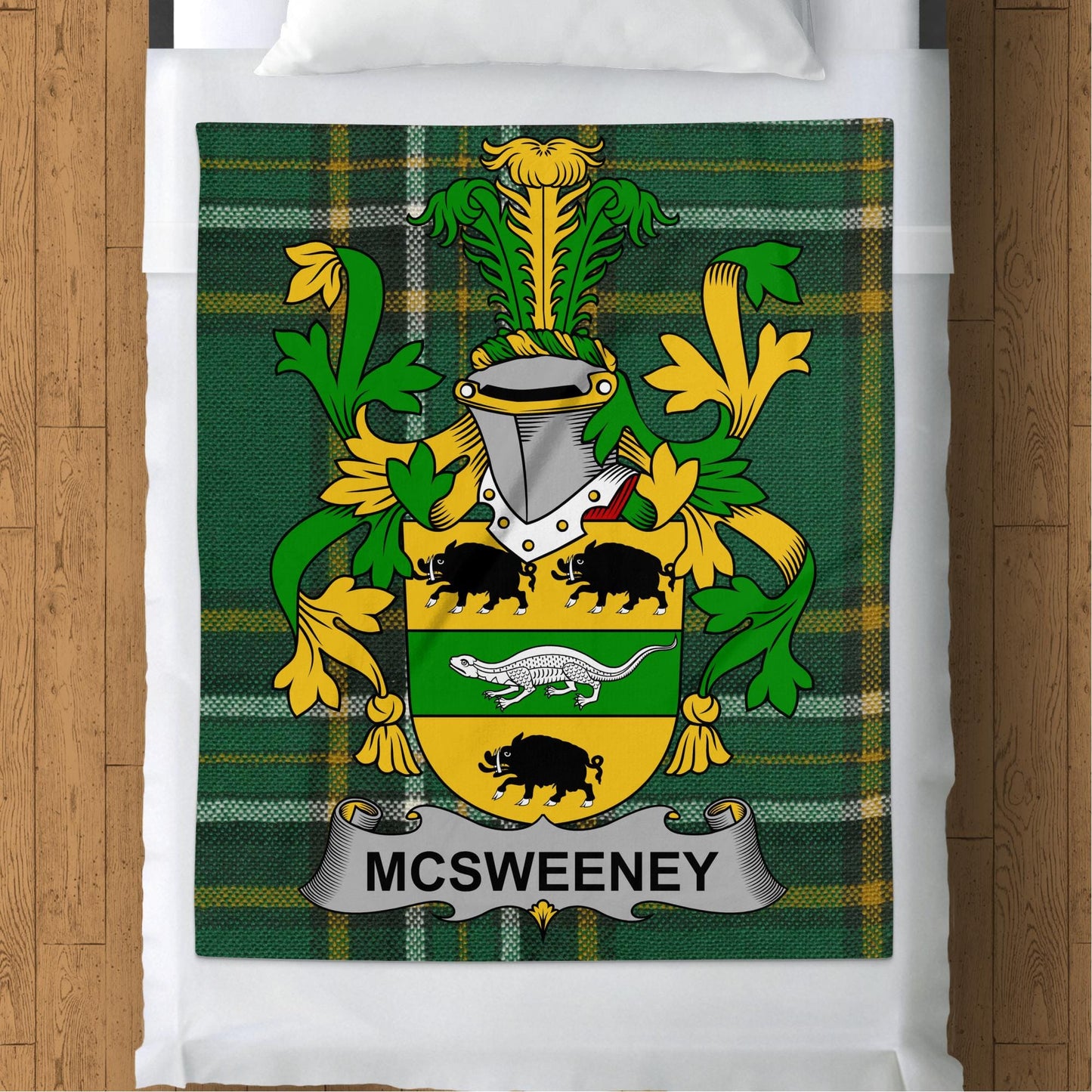 Blankets (Arctic Fleece Blanket (50" x 60")) - / 50" x 60" McSweeney Surname Irish Tartan Throw Blanket