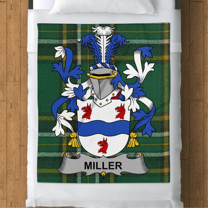 Blankets (Arctic Fleece Blanket (50" x 60")) - / 50" x 60" Miller Surname Irish Tartan Throw Blanket