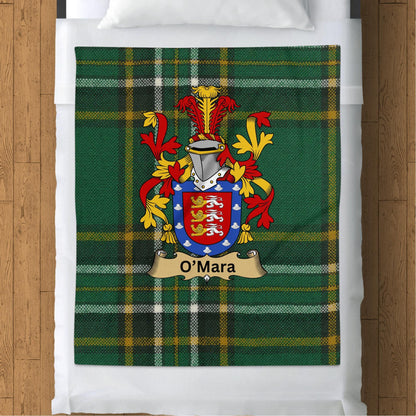 Blankets (Arctic Fleece Blanket (50" x 60")) - / 50" x 60" O'Mara Surname Irish Tartan Throw Blanket