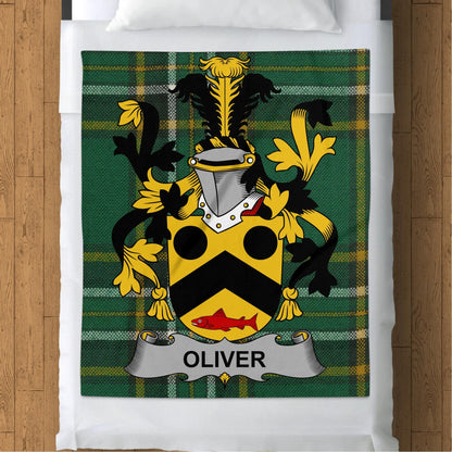 Blankets (Arctic Fleece Blanket (50" x 60")) - / 50" x 60" Oliver Surname Irish Tartan Throw Blanket