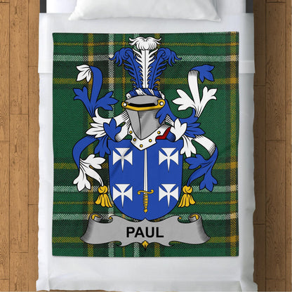 Blankets (Arctic Fleece Blanket (50" x 60")) - / 50" x 60" Paul Surname Irish Tartan Throw Blanket